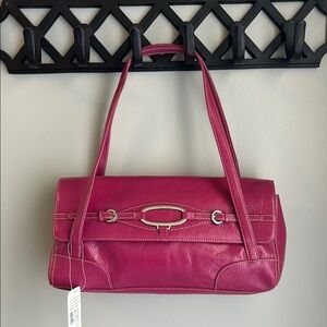 Franco Sarto Pink Shoulder Bag with Silver Hardware